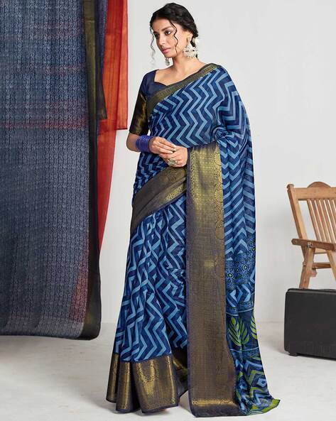 6.4 Multicolor Ikkat Saree, With Blouse Piece at Rs 550 in Jaipur | ID:  26520959733