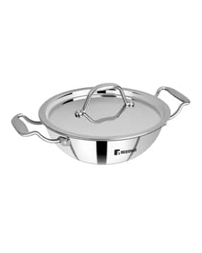 bergner Argent Triply Stainless Steel Kadhai with Stainless Steel lid, 18 cm, 1.3 Liters, Induction Base-picture-22