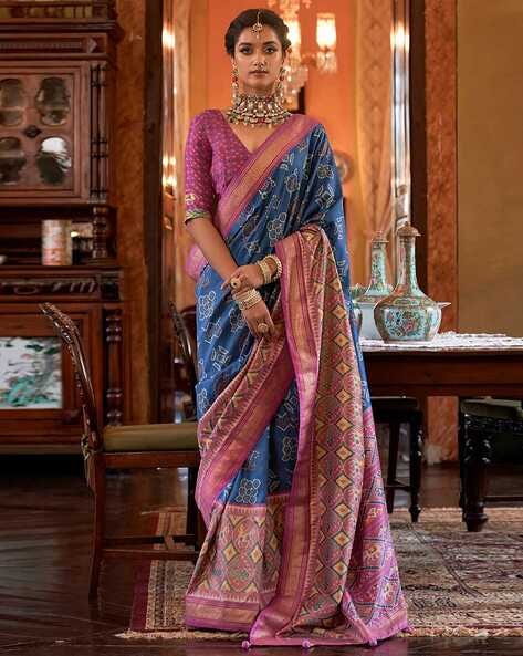 Women's Premium Italian Silk Digital Print Teachers Uniform Sarees With  Blouse Piece