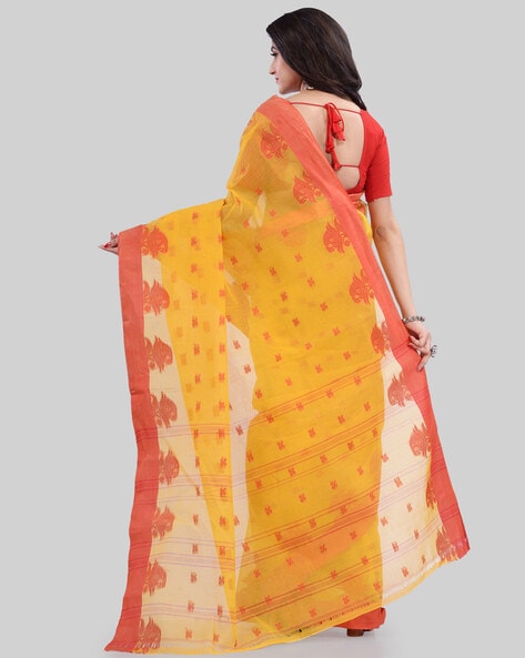 Buy JCSS Yellow Cotton Saree Shapewear for Women Online @ Tata CLiQ