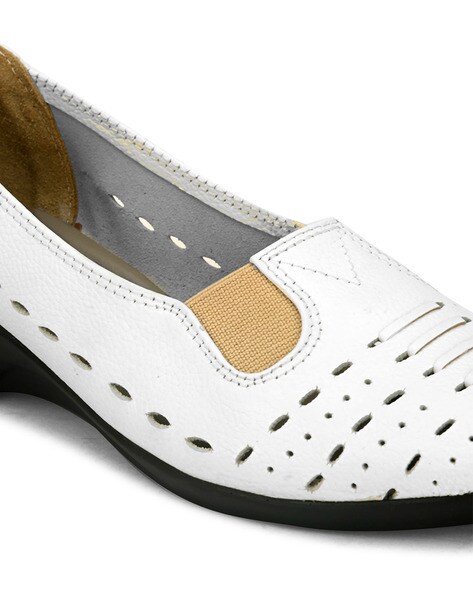 White laser cut on sale shoes