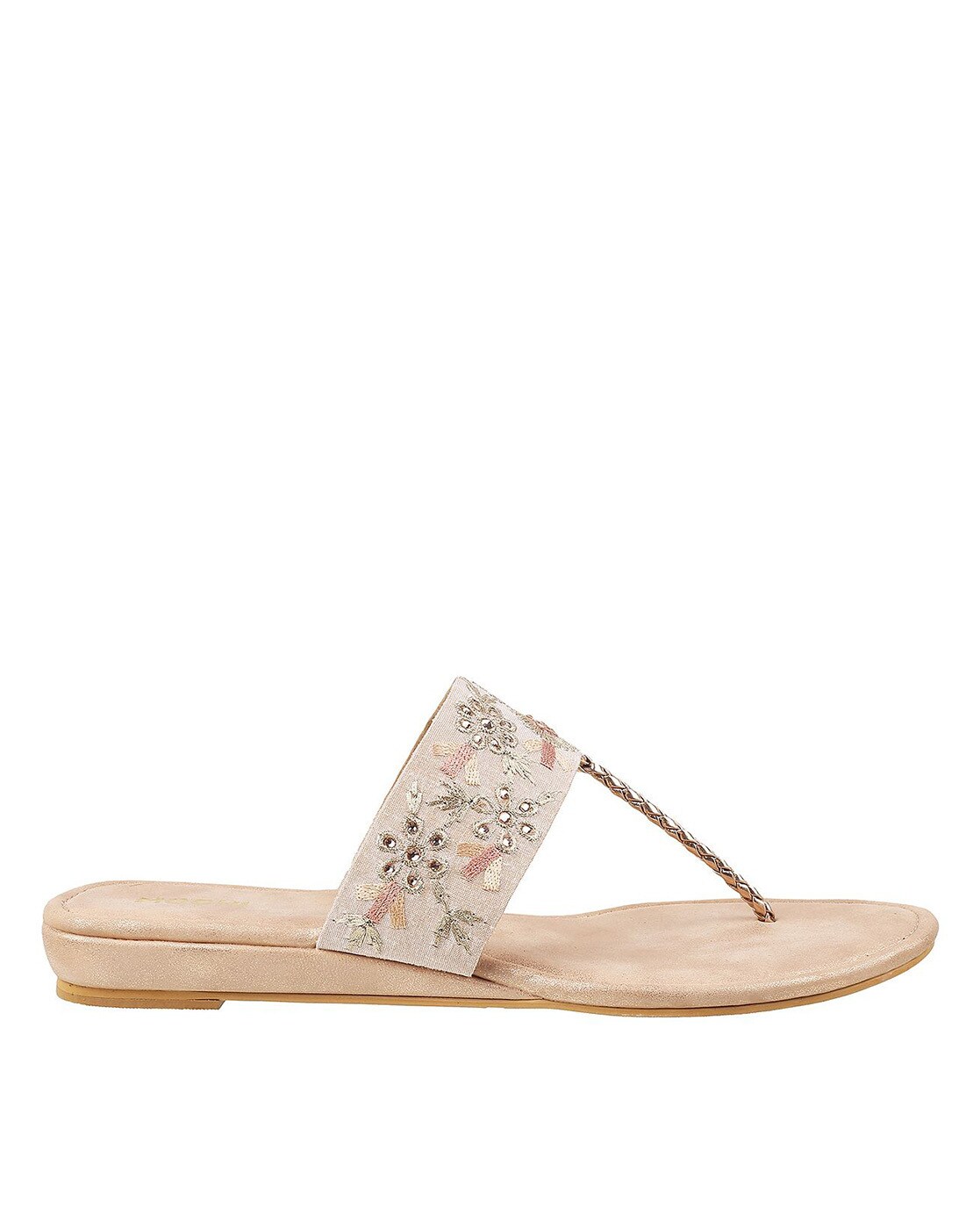 Buy Rose Gold Flat Sandals for Women by Mochi Online