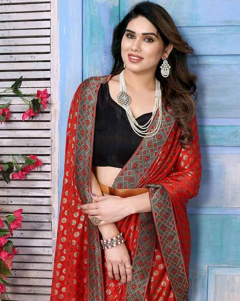 Buy Red Sarees for Women by SATRANI Online