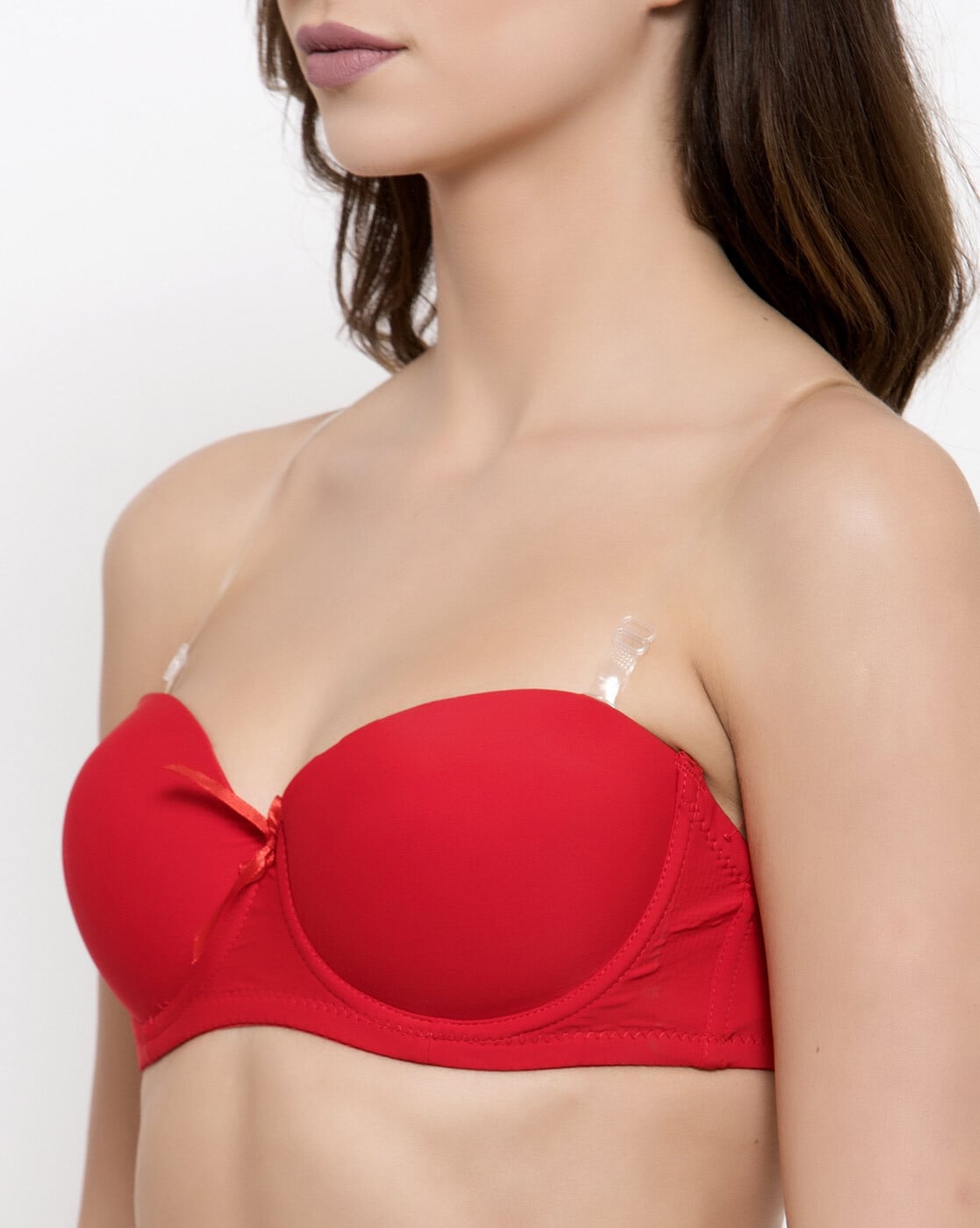 Womens Soft Stretch Bra Tops Strapless Backless Bras Women Supportive Bra  Large Breast High Neck Bra Open Box Red Flow : : Fashion