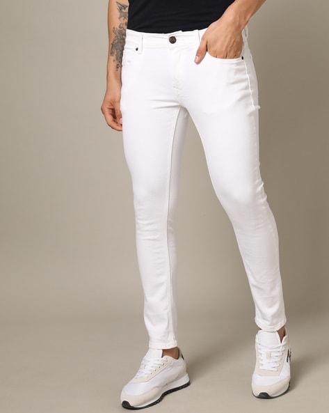 Men's Loose Fit Multiple Pocket White Denim Cargo Pant - Peplos Jeans –  Peplos Jeans
