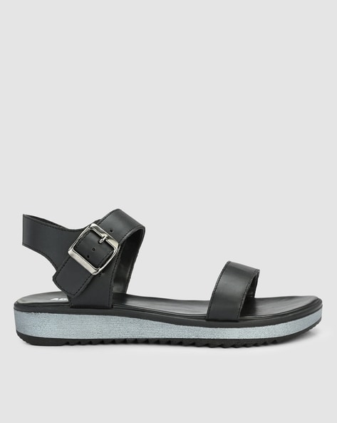 Black sandals toe online loop