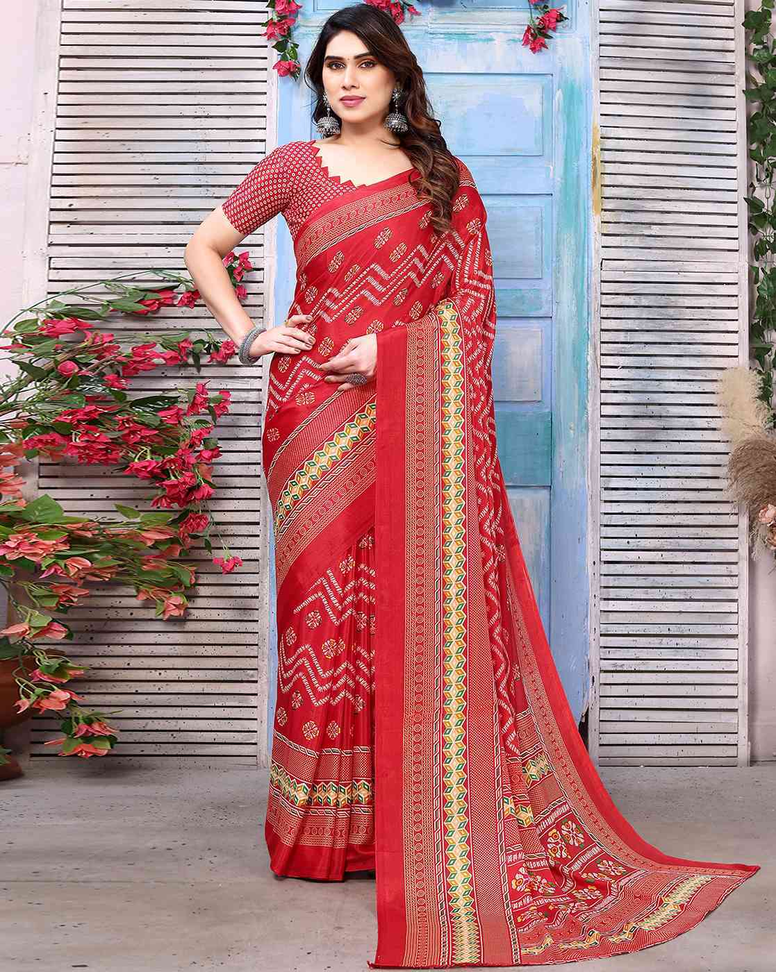 Buy Red Sarees for Women by SATRANI Online