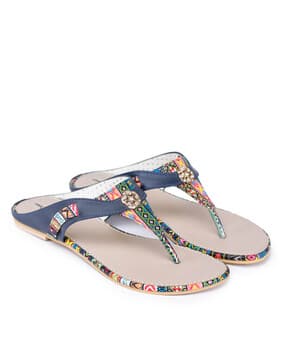 shezone Printed T-strap Slip-On Flat Sandals-picture-10