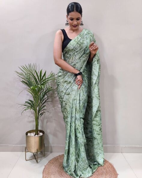 Bandhani Bandhej Printed Blue Green Soft Marble Chiffon Saree – SHANGRILA  DESIGNER