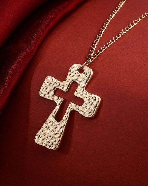 14k Gold Plated Pavè Cross Necklace