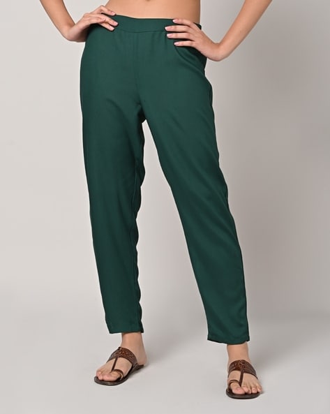 Dark Green Trousers - Buy Dark Green Trousers online in India