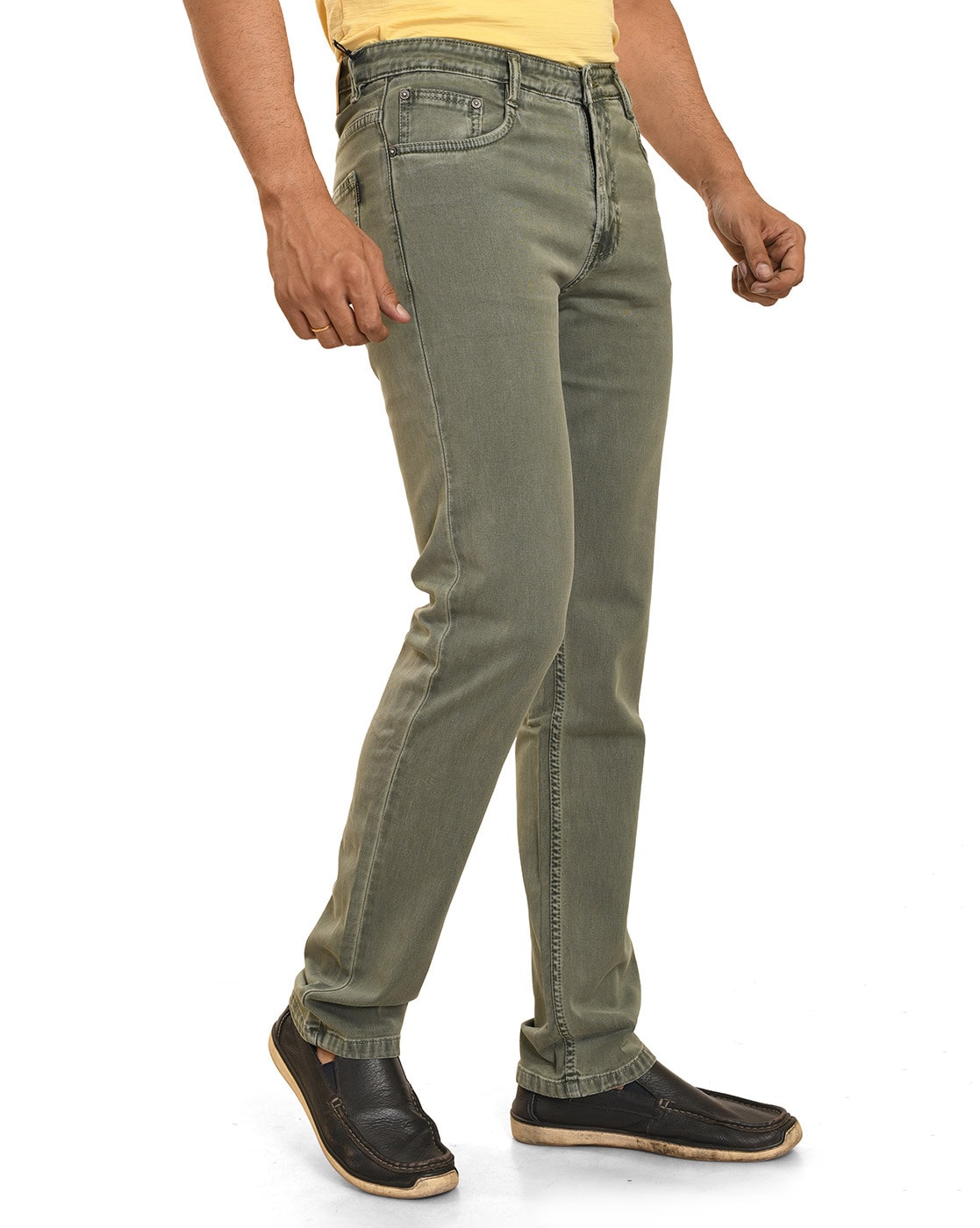 Buy Women Straight Trouser Pista Green Solid Cotton for Best Price,  Reviews, Free Shipping