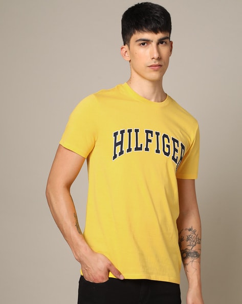 Yellow tommy online hilfiger crew neck