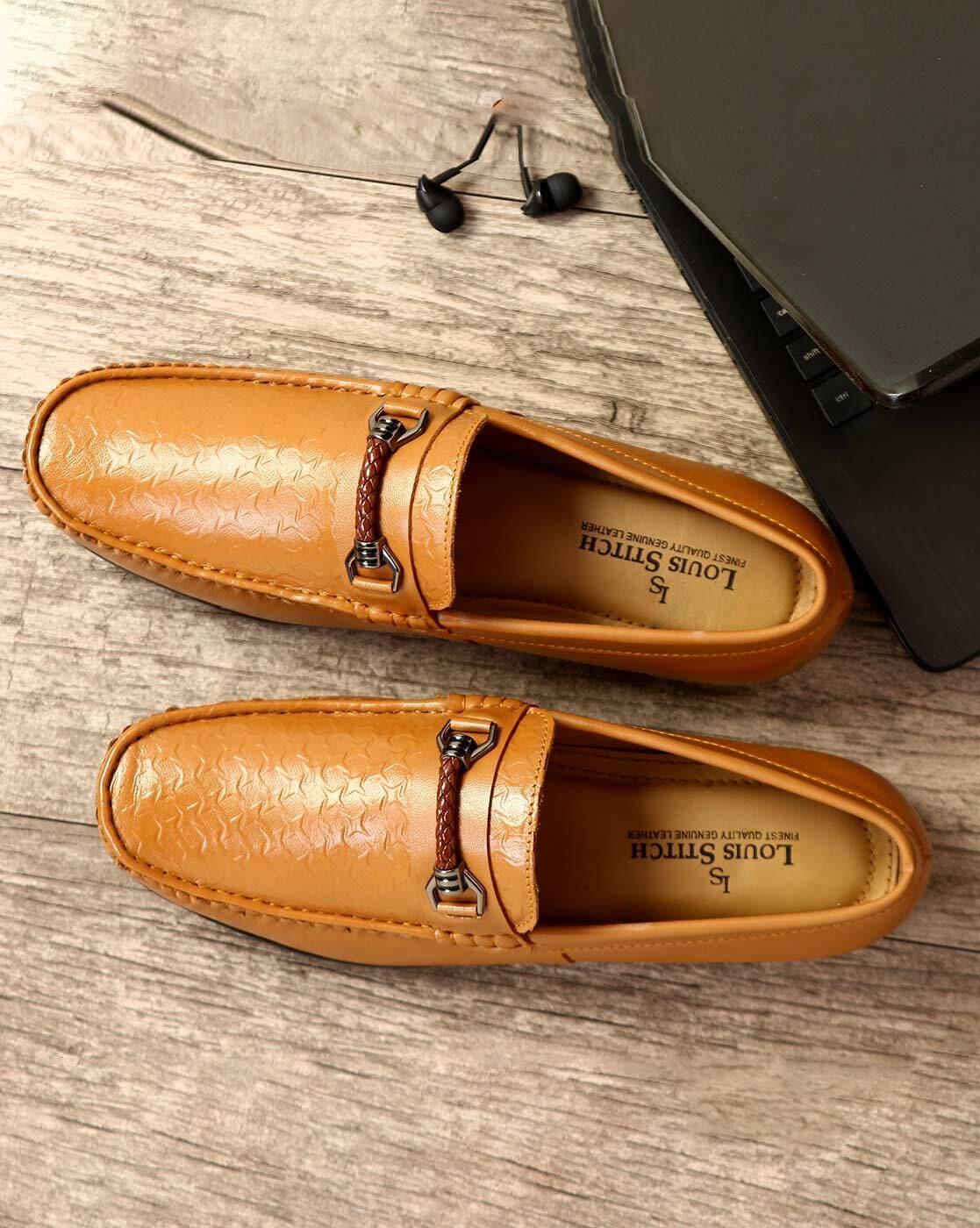 Buy Louis Stitch Tortilla Brown Handcrafted Leather Shoes for Men Moccasins  Tassel Loafers Online