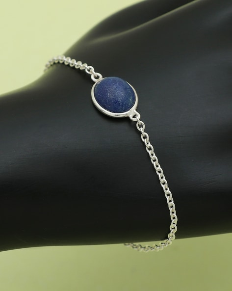 Lapis Lazuli Rudraksha Bracelet (Pure Silver) – Rudra and Sons