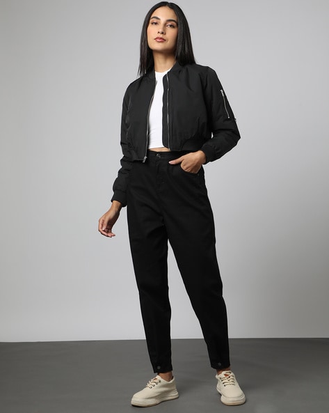Buy Black Jacket Silk Organza Printed Rosa Jacket Tie-up Pant Set For Women  by Meadow Online at Aza Fashions.