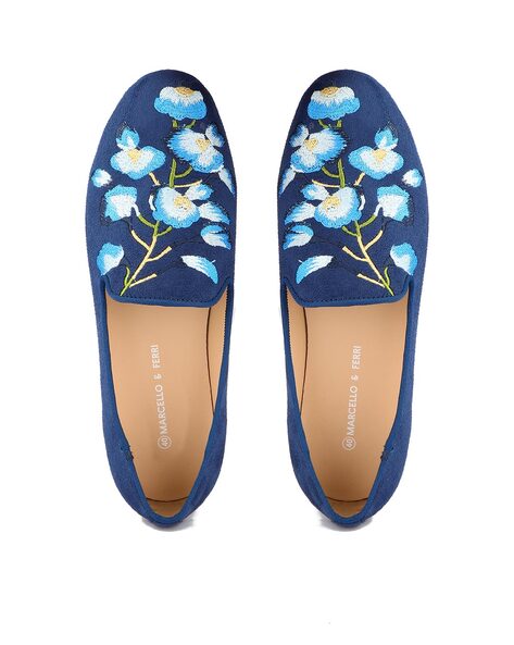 Women's embroidered sale loafers