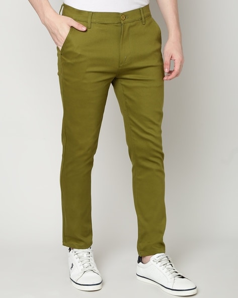 Buy online Men Olive Green Solid Cotton Chinos Casual Trouser from Bottom  Wear for Men by Swag Rider for ₹529 at 71% off | 2024 Limeroad.com