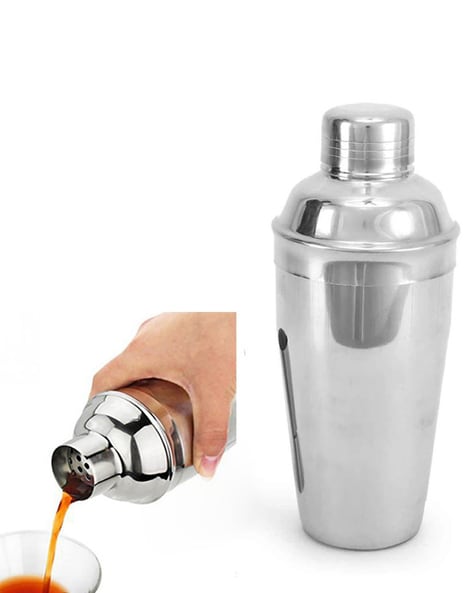 Set of 2 Stainless Steel Cocktail Shaker with Peg Measure