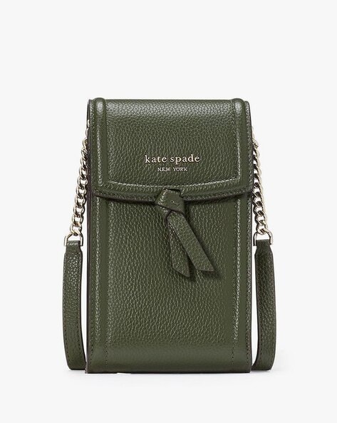 KATE SPADE Knott North South Phone Crossbody Bag For Women (Green, OS)