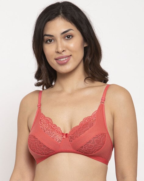 Non-Padded Bra with Lace Detail