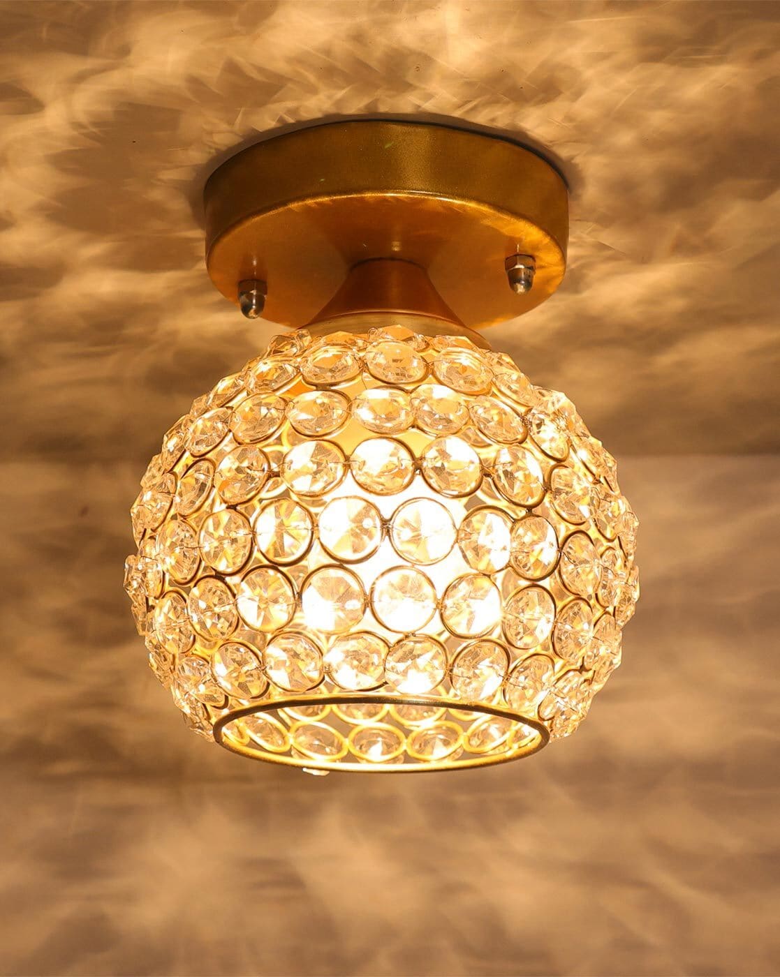 Semi Crystal Flush Mount Ceiling Light