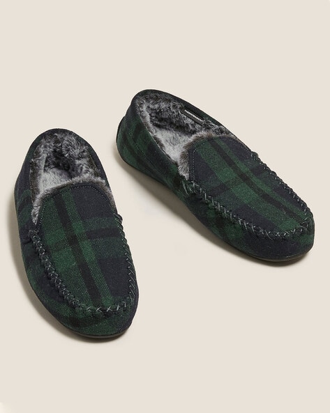 Mens moccasin slippers discount marks and spencer