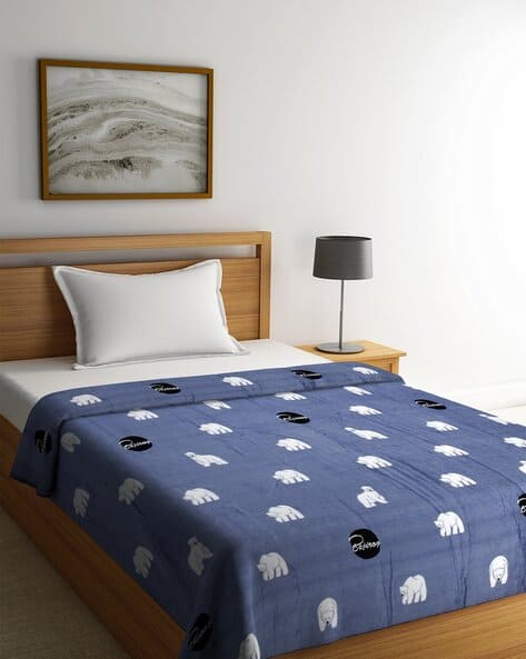 Cortina Eyelet Curtain Cute Animal Print Fleece Single Blanket