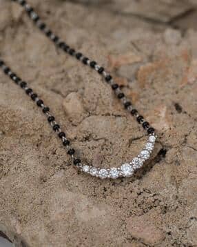 ornate jewels Sterling Silver American Diamond-Studded Mangalsutra-picture-37