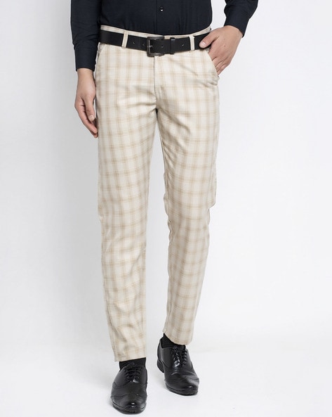 Men's Skinny Check Suit Trousers | Boohoo UK