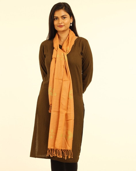 Handloom Merino Wool Jamdani Stole Price in India