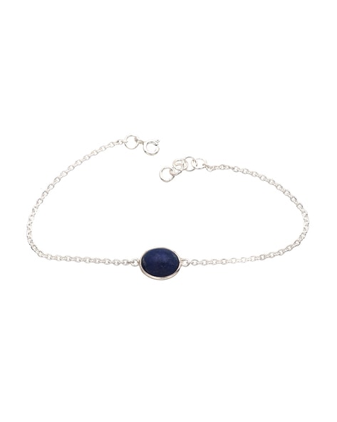 Natural Lapis Lazuli Faceted Beads Bracelet with Sterling Silver at Rs  500/piece | Lapis Lazuli Bracelet in Jaipur | ID: 14323220088