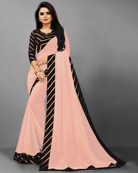 Pure Chiffon Saree Black and white | Doritaaga