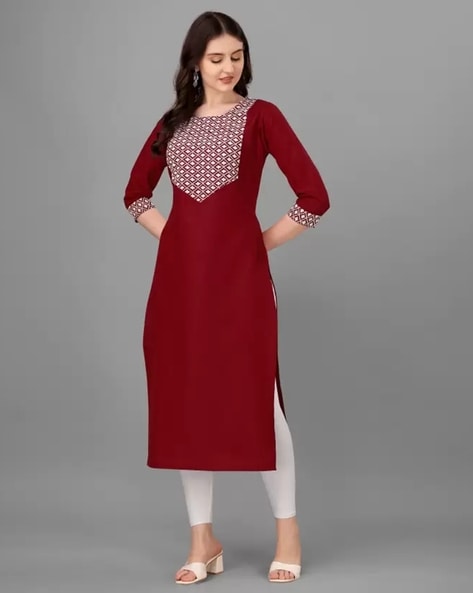 Maroon sale kurtis online