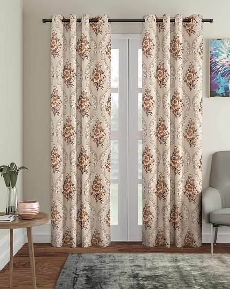 Cortina Eyelet Curtain Set of 2 Block Print Door Curtain