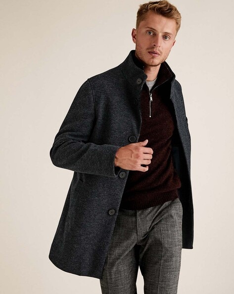 Shannon Navy Wool Peacoat | Men's Coats & Jackets | Oliver Sweeney