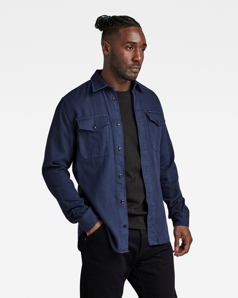 g star navy blue shirt