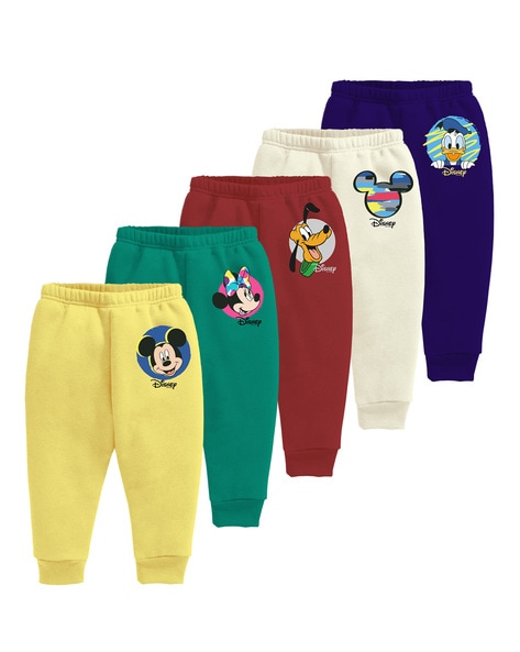 Pack of 5 Mickey Mouse Print Joggers Track Pants