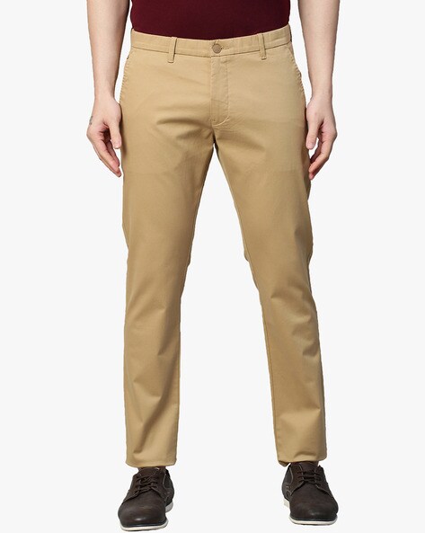 Buy Khaki Trousers & Pants for Men by GENIPS WITH LOGO Online