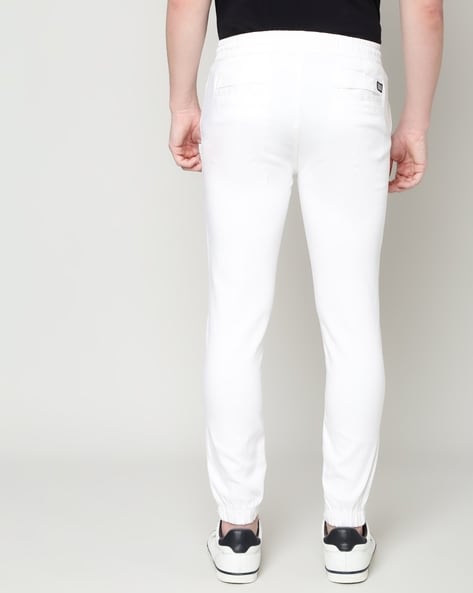 White discount skinny joggers