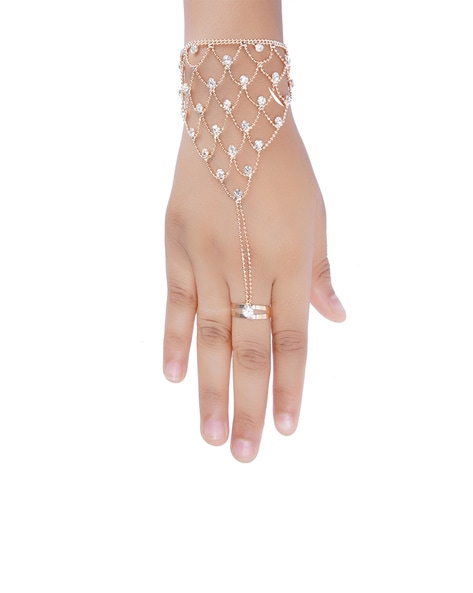 Amazon.com: Chicque Boho Finger Ring Bracelet Gold Hand Chain Hollow Hand  Jewelry Party Hand Chain Bracelet for Women and Girls : Beauty & Personal  Care