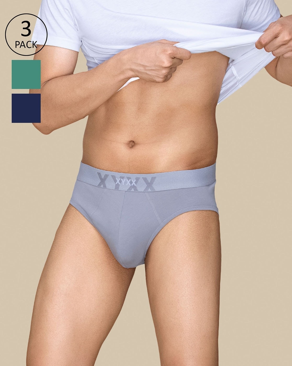 Buy Grey Briefs for Men by XYXX Online | Ajio.com