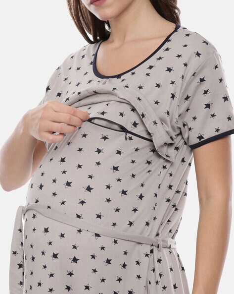 Buy GOLDSTROMS Women's Round Neck Maternity/Feeding/Nursing Tshirt