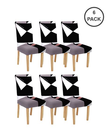 Cortina Eyelet Curtain Set of 6 Abstract Print Chair Covers