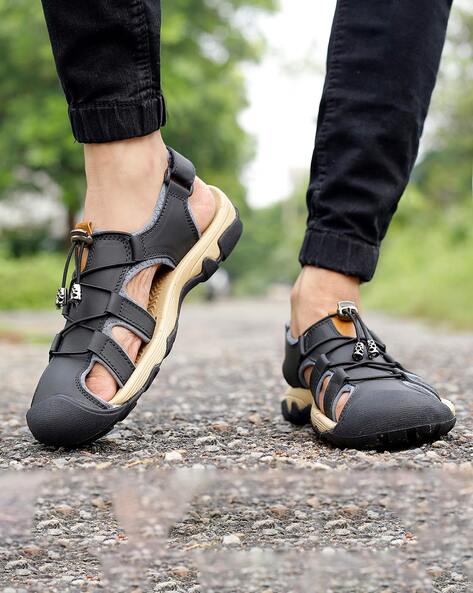 Buy SOLEPLAY by Westside Black Exposed Stitching Sandals Online at best  price at TataCLiQ