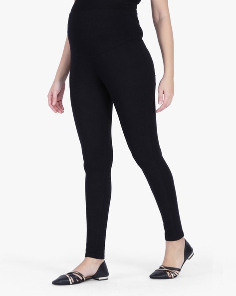 Black Maternity Luxesoft Pocket Ankle Grazer Tights | Women's Bottom |  Rockwear AU