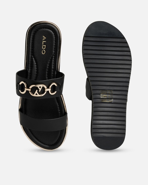 Aldo black 2024 flip flops