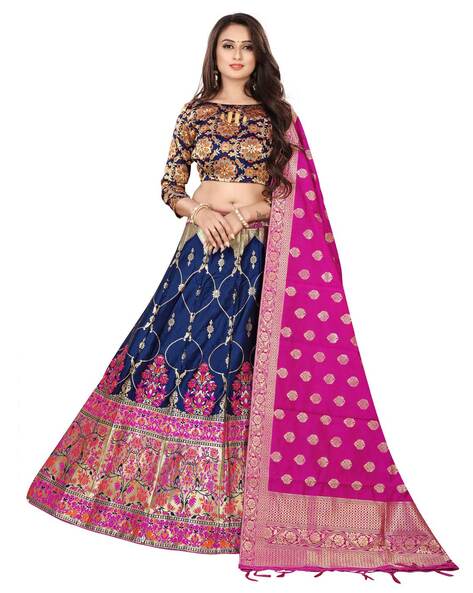 Buy Brocade Kali Lehenga With Sequin Embroidery Dupatta Online in India -  Etsy