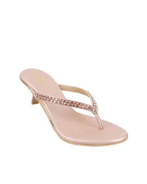 Buy Rose Gold Heeled Sandals for Women by Mochi Online Ajio