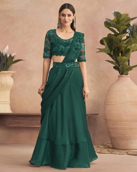 Lehenga-style Saree in Surat at best price by Kapoor Designers Lehenga  House - Justdial